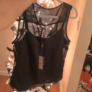 White House Black market new size 2 Black blouse top